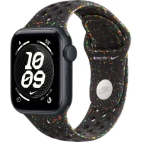Apple Watch SE 3 GPS, 44mm Midnight Aluminum Case with Midnight Black Nike Sport Band (S/M)